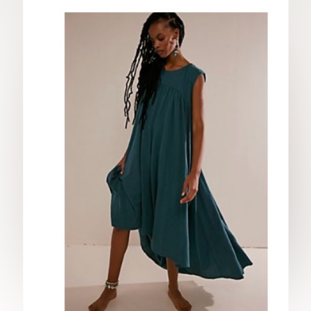 Free People Teal High Low Dress